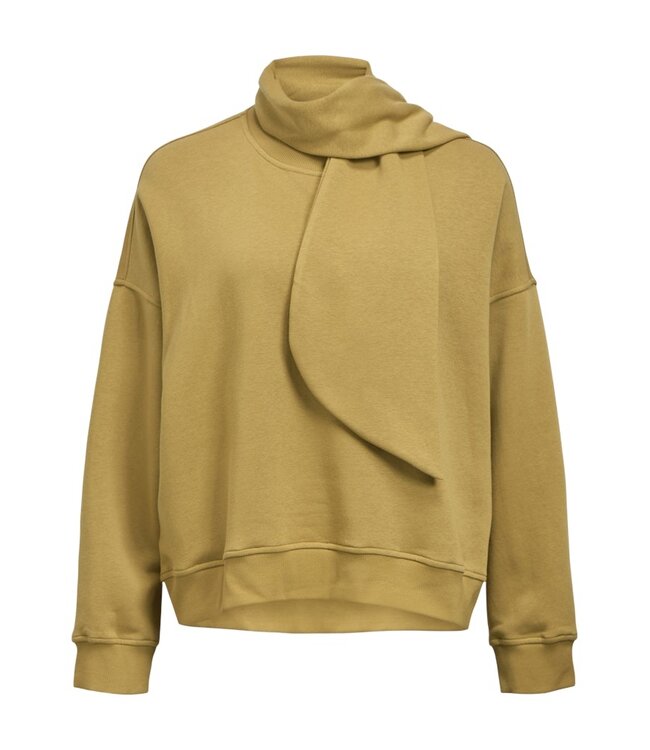Object OBJARINA OZ Tie Sweatshirt Fennel Seed – Dames sweater met afneembare sjaal