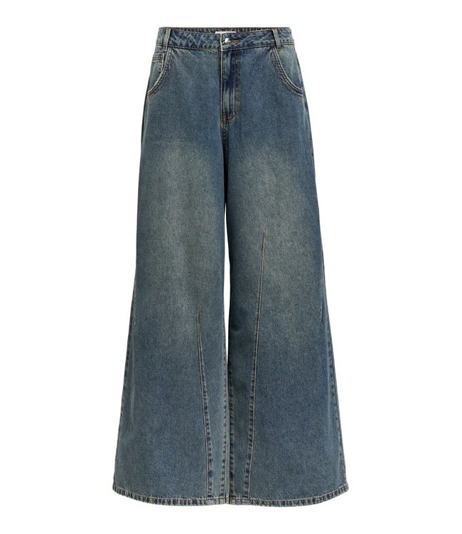Object OBJDIPSY Long Jeans Medium Blue Denim – Wide Leg Dames Jeans