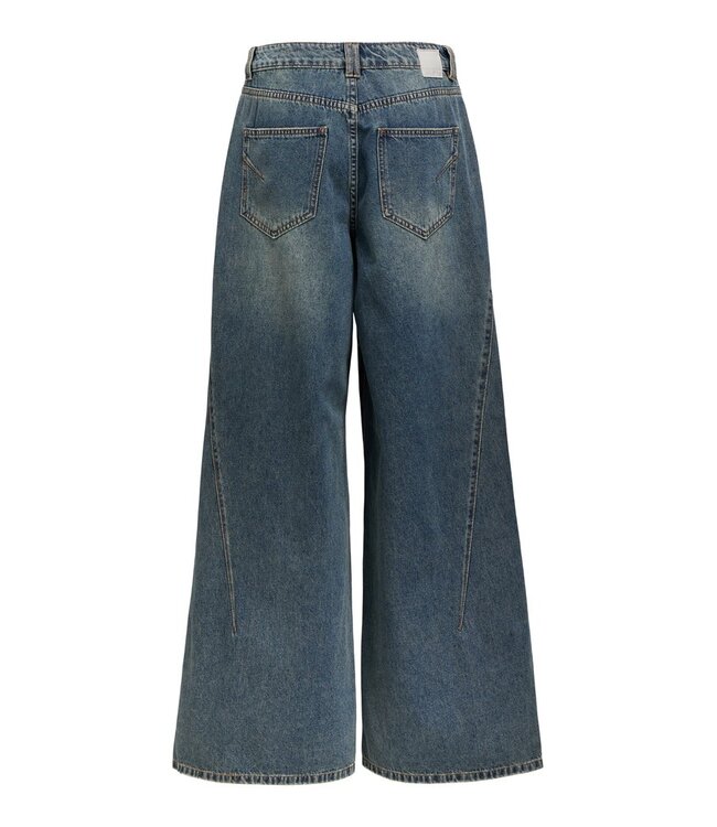 Object OBJDIPSY Long Jeans Medium Blue Denim – Wide Leg Dames Jeans