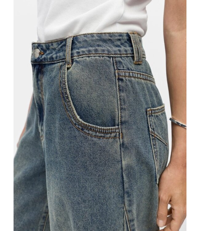 Object OBJDIPSY Long Jeans Medium Blue Denim – Wide Leg Dames Jeans