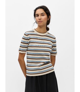 Object OBJESTER Knit Pullover - Sandshell Blue Shadow/Carafe