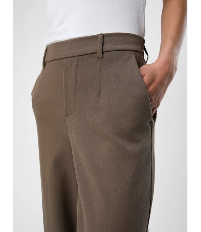 Object OBJLISA Wide Pant Morel – Dames broek met wijde pijpen
