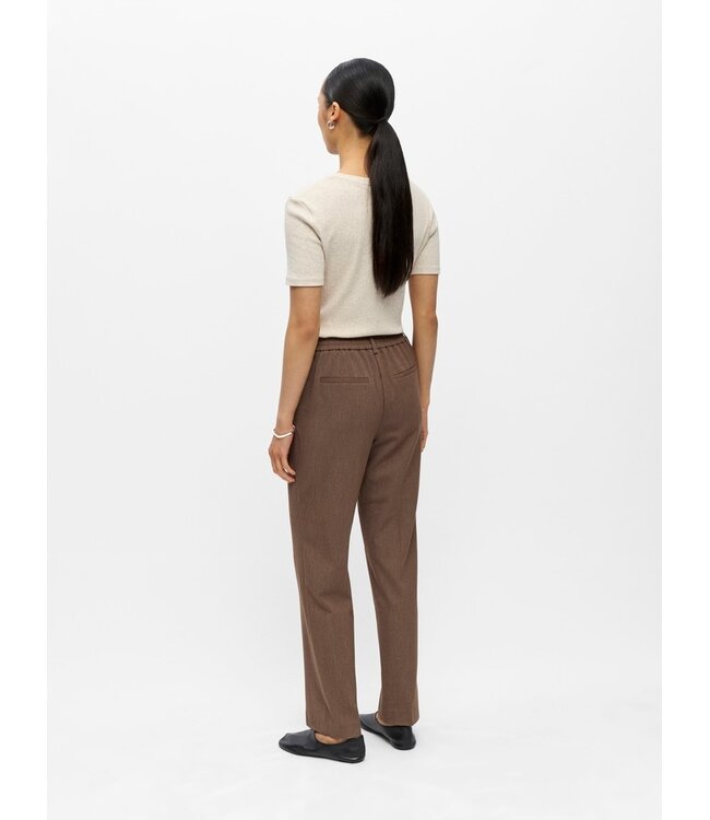 Object OBJLISA Straight Pant Carafe Melange – Dames broek met rechte pijpen