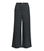 Object OBJLISA Wide Pant AOP Dark Grey Melange Blue/Brown – Dames broek met wijde pijpen