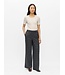 Object OBJLISA Wide Pant AOP Dark Grey Melange Blue/Brown – Dames broek met wijde pijpen
