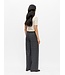 Object OBJLISA Wide Pant AOP Dark Grey Melange Blue/Brown – Dames broek met wijde pijpen