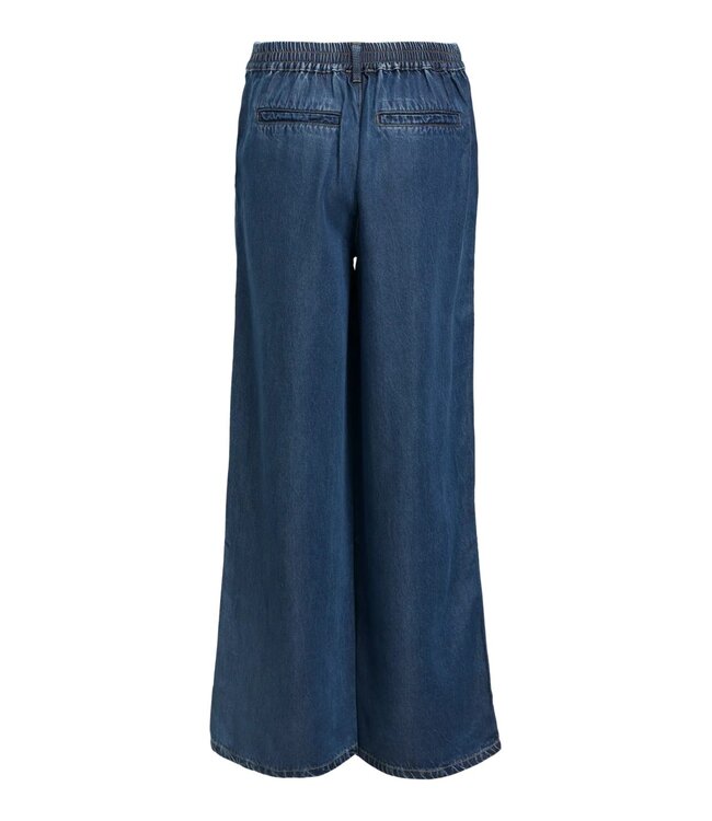 Object OBJFRAME Lisa Wide Pant Dark Blue Denim Rinse Wash – Dames broek met wijde pijpen