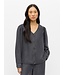 Object OBJFRAME V-Neck Top Black Washed – Dames blouse in washed denim look