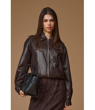 JDY JDYABBY Faux Leather Jacket - Chocolate Torte