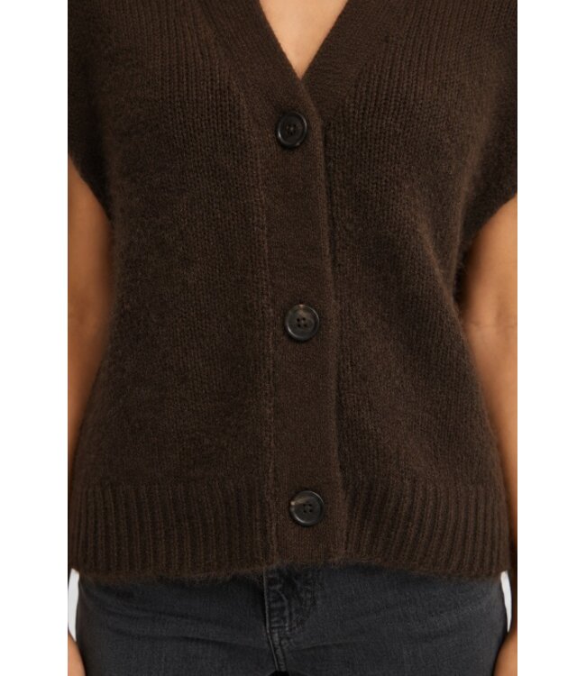 b.young BYMILLERS Button Vest Java Melange – Gebreid Damesvest met Knopen