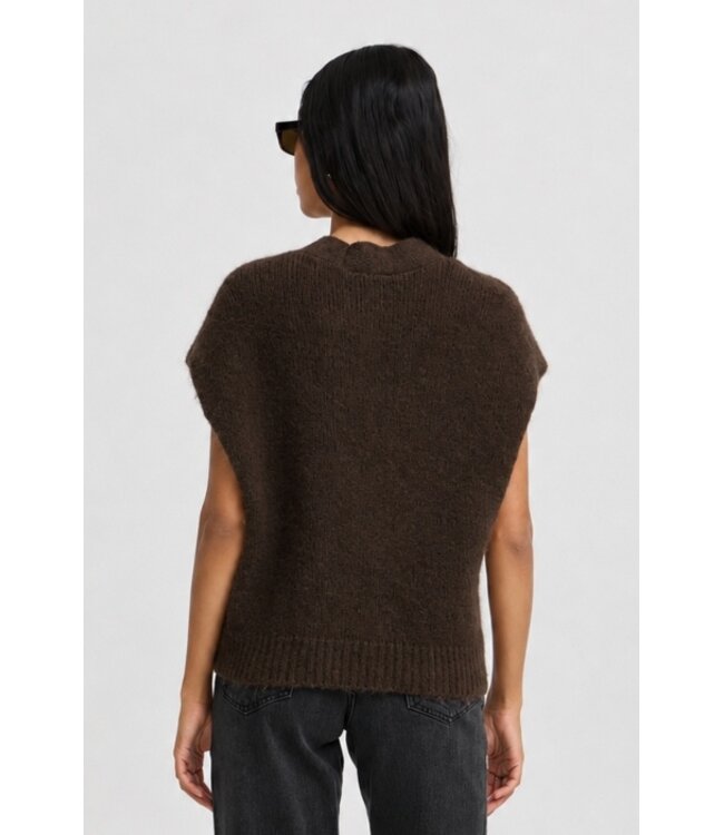 b.young BYMILLERS Button Vest Java Melange – Gebreid Damesvest met Knopen