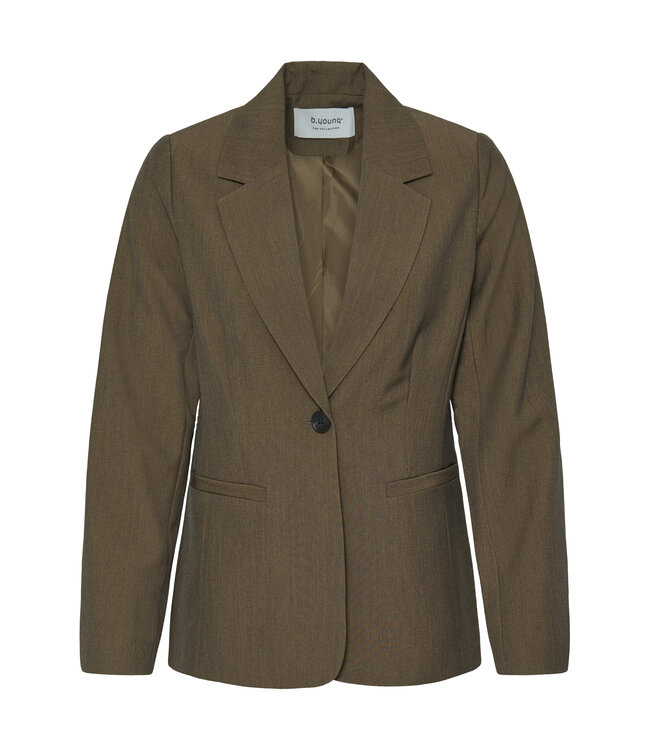 b.young BYDANTA CL Blazer 2 Sepia Melange – Elegante damesblazer met reverskraag