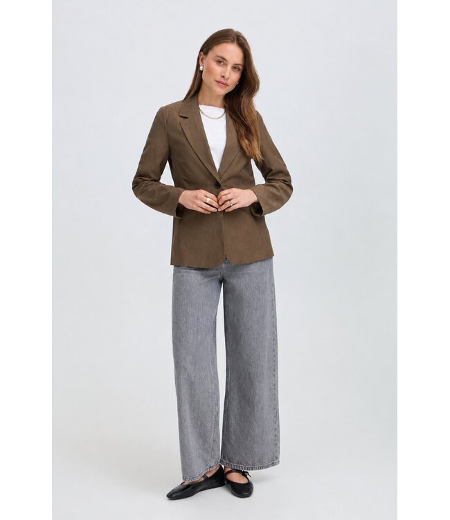 b.young BYDANTA CL Blazer 2 Sepia Melange – Elegante damesblazer met reverskraag