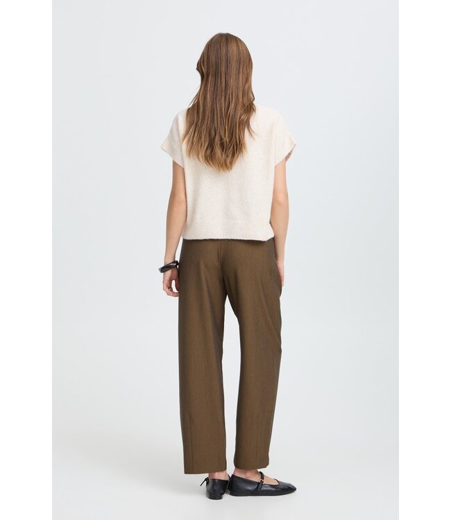 b.young BYDANTA Barrel Dart Pants Sepia Melange – Damesbroek met moderne barrel fit