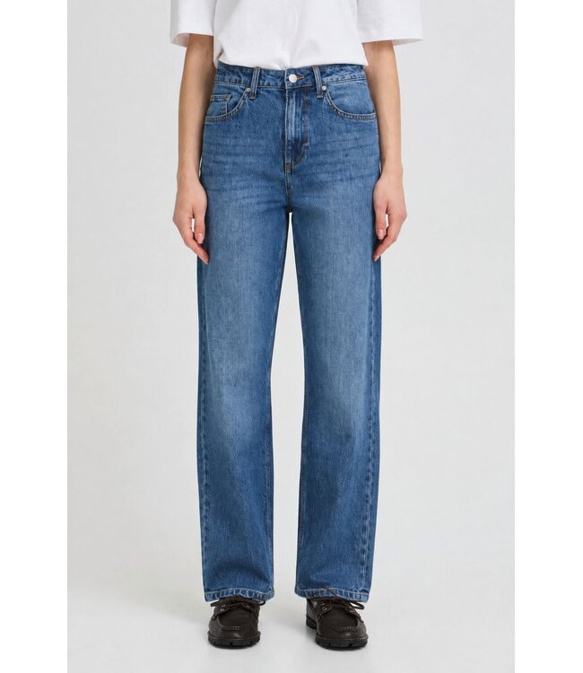 b.young BYKAJANE Straight Jeans Mid Blue Denim – Damesjeans met rechte pijpen