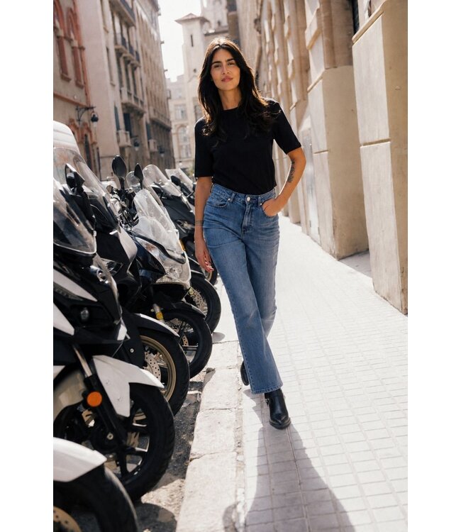 b.young BYKAJANE Straight Jeans Mid Blue Denim – Damesjeans met rechte pijpen