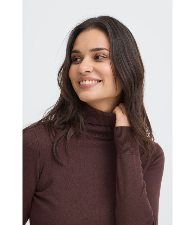 b.young BYMMORLA Rollneck Java – Dames coltrui met slim fit