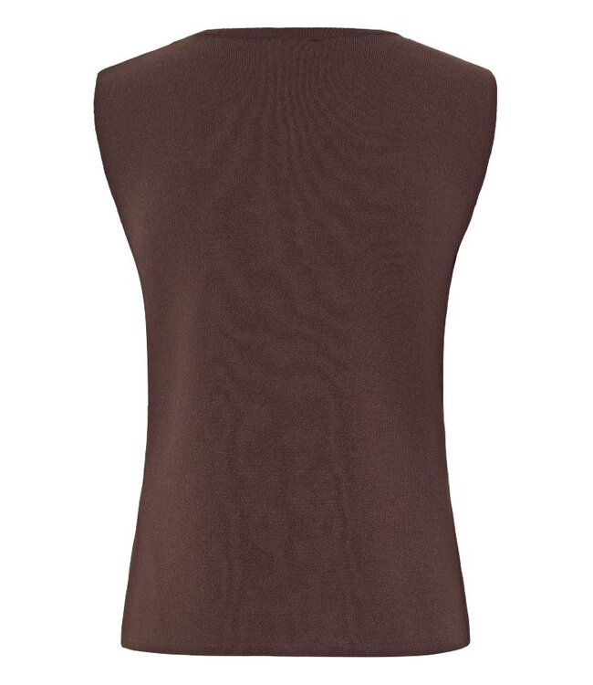 b.young BYOTARI Slipover Java – Mouwloos dames vest met knopen
