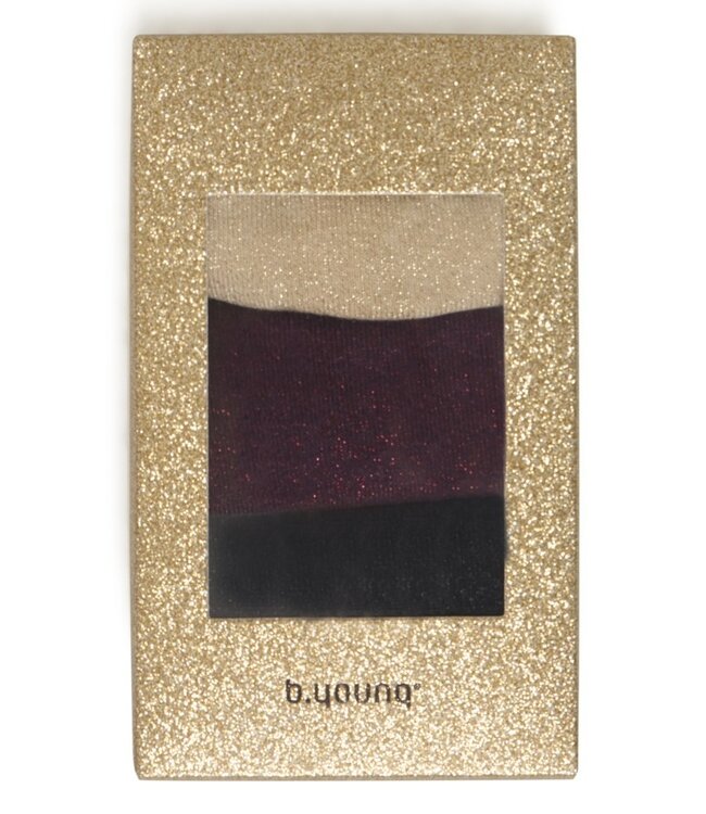 b.young BYVILAINE Sock Box 3 – 3-pack damessokken met glitter