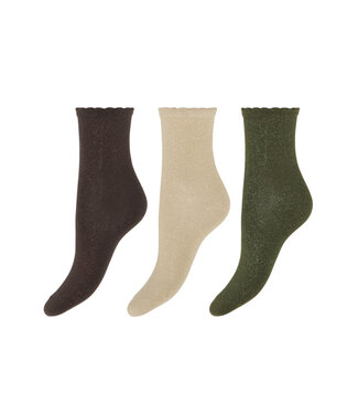 b.young BYVILAINE Sock Box 3 - JAVA, OLIVE, HUMUS
