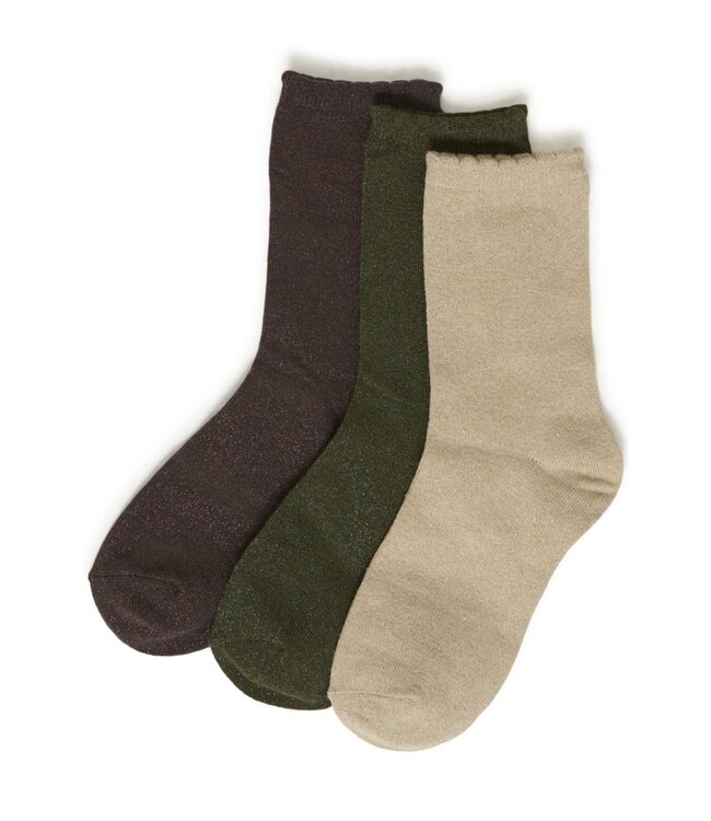 b.young BYVILAINE Sock Box 3 – 3-pack damessokken met glitter