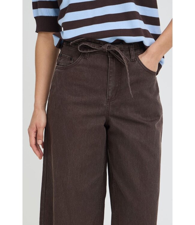 b.young BYLUPINA Shorts Java – Dames denim bermuda met wijde pijpen
