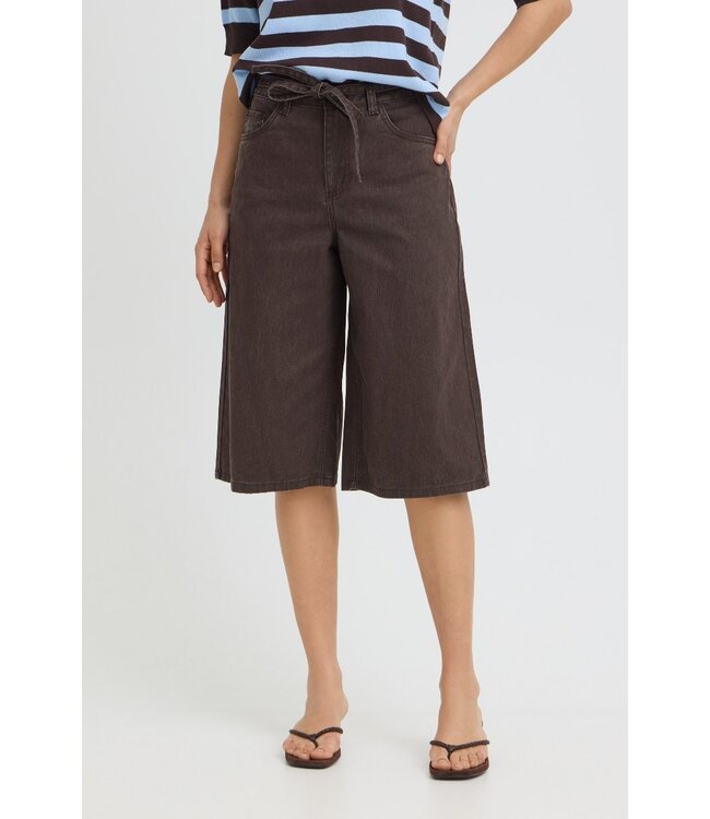b.young BYLUPINA Shorts Java – Dames denim bermuda met wijde pijpen