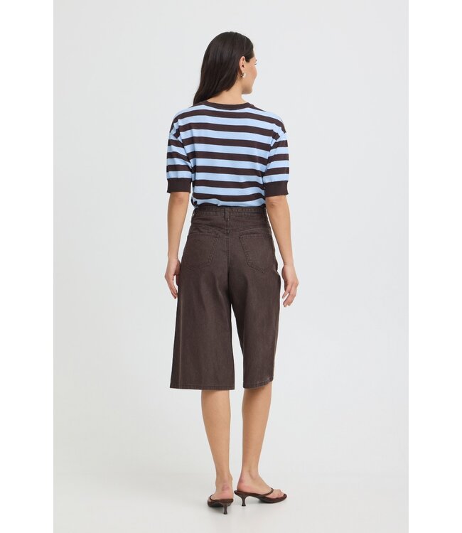 b.young BYLUPINA Shorts Java – Dames denim bermuda met wijde pijpen