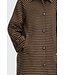 b.young BYCAMIO Coat Olive Night Check – Lange geruite damesmantel met wol