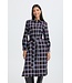 b.young BYFLANNY Shirt Dress Fig Check – Geruite katoenen midi hemdjurk