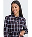 b.young BYFLANNY Shirt Dress Fig Check – Geruite katoenen midi hemdjurk