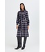 b.young BYFLANNY Shirt Dress Fig Check – Geruite katoenen midi hemdjurk