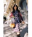 b.young BYFLANNY Shirt Dress Fig Check – Geruite katoenen midi hemdjurk