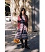 b.young BYFLANNY Shirt Dress Fig Check – Geruite katoenen midi hemdjurk
