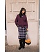 b.young BYFLANNY Shirt Dress Fig Check – Geruite katoenen midi hemdjurk