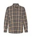 b.young BYFABRICE Shirt Grey/Brown Check – Geruit loose fit dameshemd