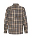 b.young BYFABRICE Shirt Grey/Brown Check – Geruit loose fit dameshemd