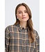 b.young BYFABRICE Shirt Grey/Brown Check – Geruit loose fit dameshemd