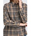 b.young BYFABRICE Shirt Grey/Brown Check – Geruit loose fit dameshemd