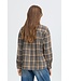 b.young BYFABRICE Shirt Grey/Brown Check – Geruit loose fit dameshemd