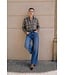 b.young BYFABRICE Shirt Grey/Brown Check – Geruit loose fit dameshemd
