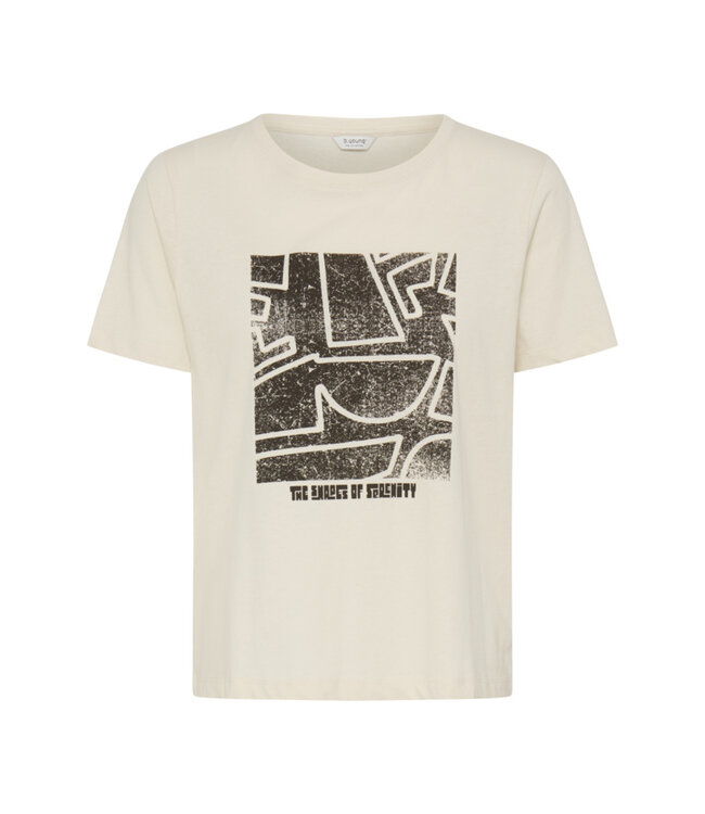 b.young BYSOBBE Printed T-Shirt Birch – Dames T-shirt met grafische print