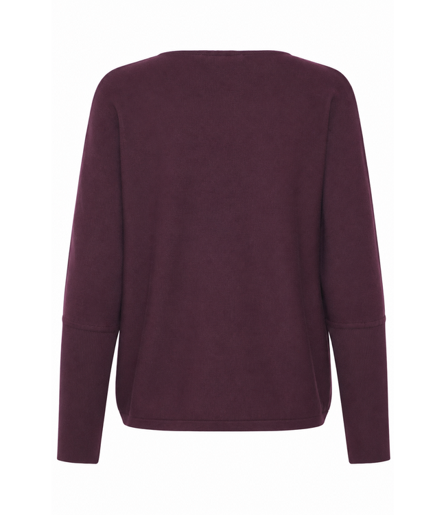 b.young BYMMORLA Bat Jumper Fig – Dames trui met vleermuismouwen