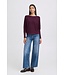 b.young BYMMORLA Bat Jumper Fig – Dames trui met vleermuismouwen
