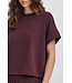 b.young BYPUSTI Loose Vest Fig – Dames sweater met korte mouwen