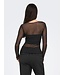 JDY JDYELSA New Life O-Neck Top Black – Dames mesh top met lange mouwen