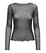 JDY JDYELSA New Life O-Neck Top Black – Dames mesh top met lange mouwen
