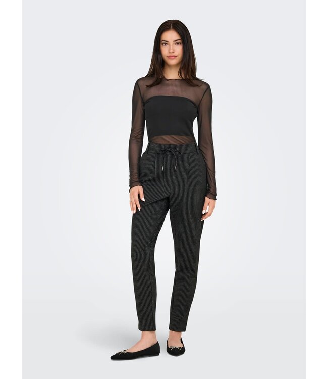 JDY JDYELSA New Life O-Neck Top Black – Dames mesh top met lange mouwen