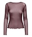 JDY JDYELSA New Life O-Neck Top Huckleberry – Dames mesh top met lange mouwen
