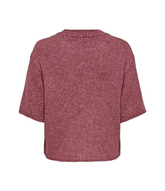 JDY JDYDICTE O-Neck Pull Deco Rose – Dames gebreide trui met halflange mouwen